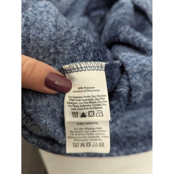 Eddie Bauer Men's Large Radiator Fleece Mock Neck Snap Pullover Blue G13 - Picture 9 of 9